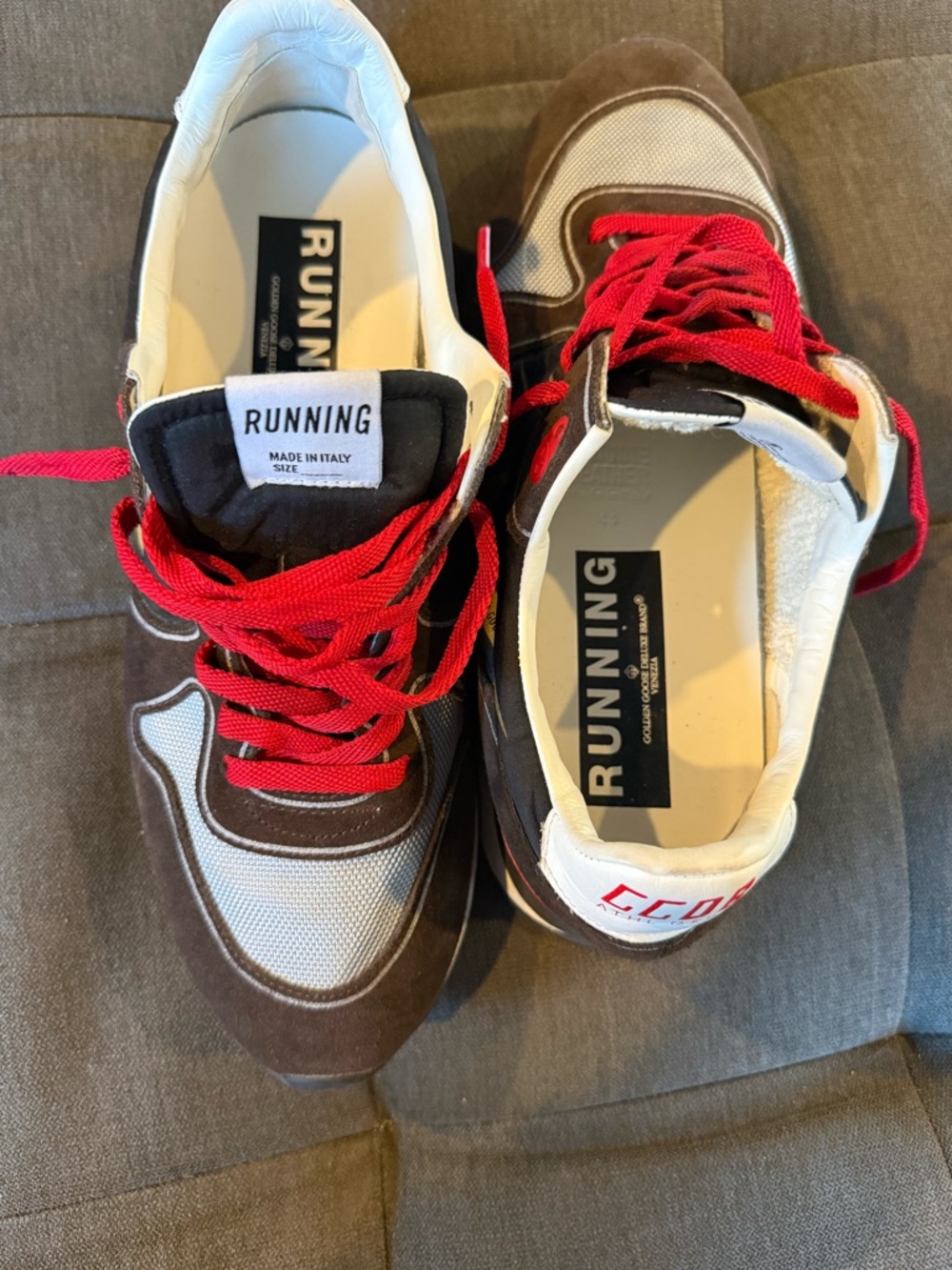 Golden Goose Running Sneakers 44 – Italy – Brown Suede/Leather Red Laces